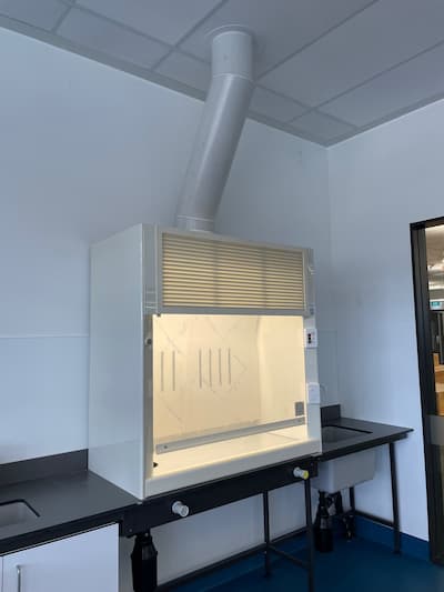 Fume cupboard installation project 5